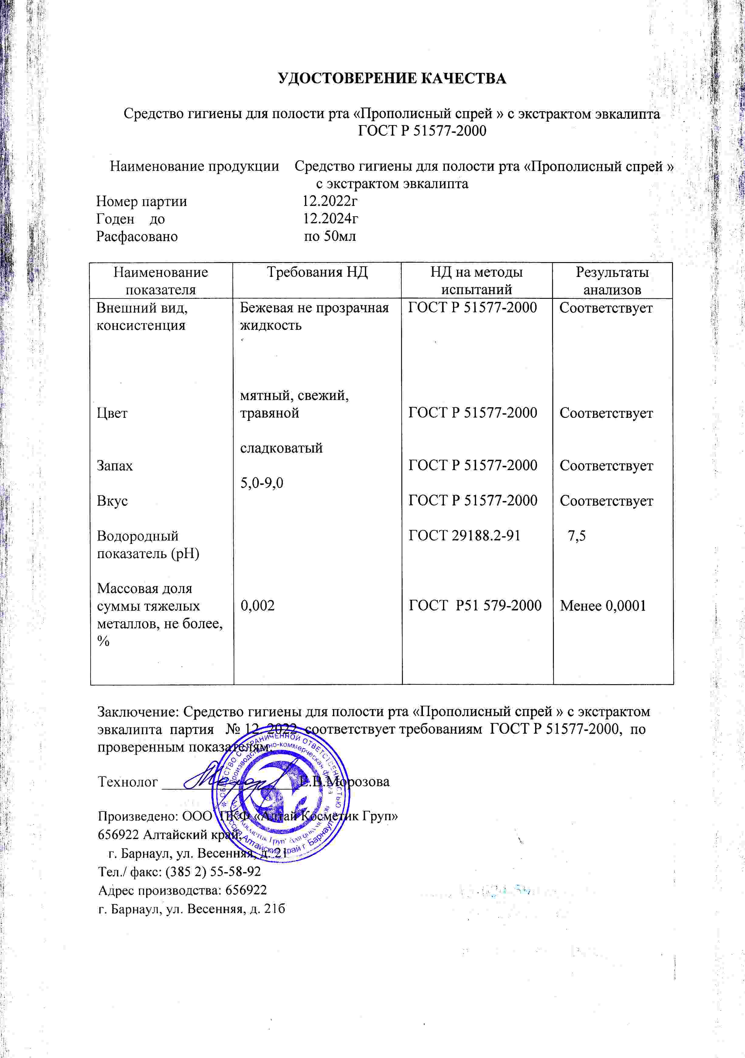 Паспорт №122022